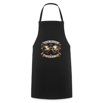 Cadeau pour les amoureux des livres avec - Tablier de cuisine - noir - Devant - AI Model Male 185 dark (185cm)
