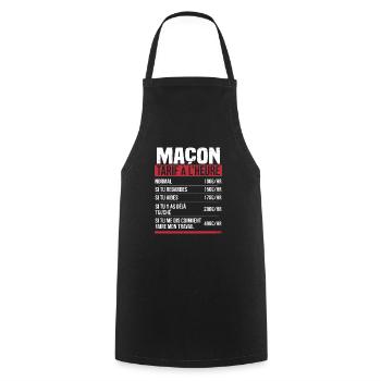 Maçon tarif à l'heure idée cadeau humour - Tablier de cuisine - noir - Devant - AI Model Male 185 dark (185cm)