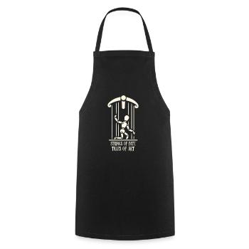 Puppet Mastery Shadow Play ventriloquist gift - Cooking Apron - black - Front - AI Model Male 185 dark (185cm)