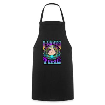 K-Drama Lover Drôle KDrama Maman - Tablier de cuisine - noir - Devant - AI Model Male 185 dark (185cm)