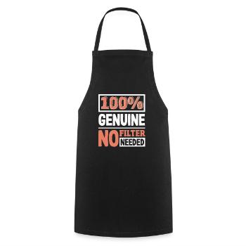 100% authentique authenticité slogan déclaration audacieuse - Tablier de cuisine - noir - Devant - AI Model Male 185 dark (185cm)