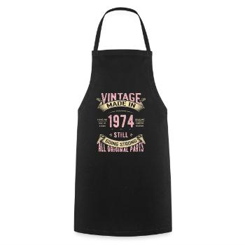 50th Birthday Vintage 1974 Classic Birthday 50 Yea - Cooking Apron - black - Front - AI Model Male 185 dark (185cm)