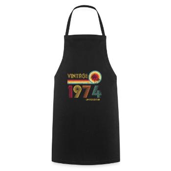 50. Geburtstag Jahrgang 1974 Klassischer Geburtstag 50 ja - Kochschürze - Schwarz - Vorne - AI Model Male 185 dark (185cm)