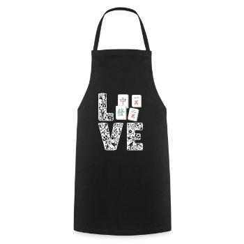 Cadeau pour les fans de Mahjong - Tablier de cuisine - noir - Devant - AI Model Male 185 dark (185cm)