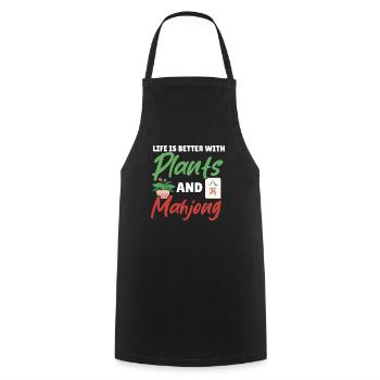 Cadeau pour les fans de Mahjong - Tablier de cuisine - noir - Devant - AI Model Male 185 dark (185cm)