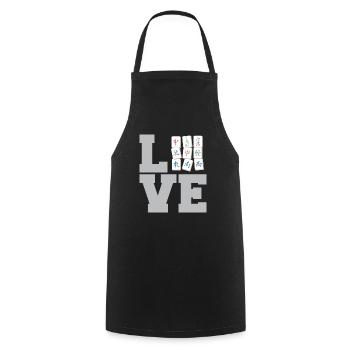 Cadeau pour les fans de Mahjong - Tablier de cuisine - noir - Devant - AI Model Male 185 dark (185cm)