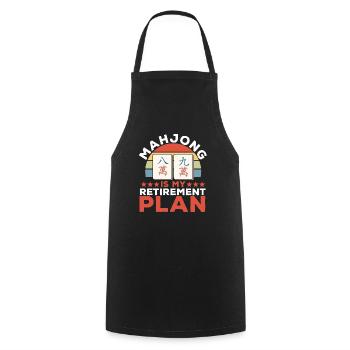 Cadeau pour les fans de Mahjong - Tablier de cuisine - noir - Devant - AI Model Male 185 dark (185cm)