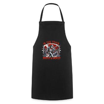 Cowboy Barn Bull Rider Rodeo Country Western - Cooking Apron - black - Front - AI Model Male 185 dark (185cm)