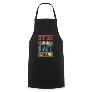 Qa Analyst Retro Gift - Cooking Apron - black - Front - AI Model Male 185 dark (185cm)