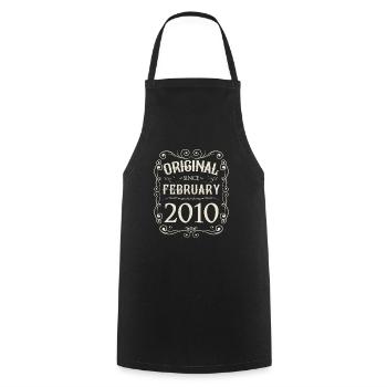 Vintage - Original depuis février 2010 Anniversaire - Tablier de cuisine - noir - Devant - AI Model Male 185 dark (185cm)