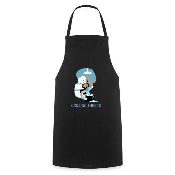 Chef Cook Kitchen Culinary Retro Bake Restaurant - Cooking Apron - black - Front - AI Model Male 185 dark (185cm)