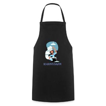 Chef Cook Kitchen Culinary Retro Bake Restaurant - Cooking Apron - black - Front - AI Model Male 185 dark (185cm)