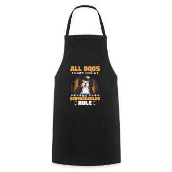Bernedoodle Dog - Cooking Apron - black - Front - AI Model Male 185 dark (185cm)