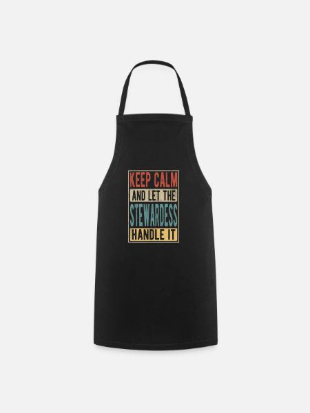Stewardess Retro Geschenk - Kochschürze - Schwarz