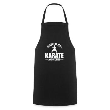 Fueled by Karate and Coffee - Cooking Apron - black - Front - AI Model Male 185 dark (185cm)