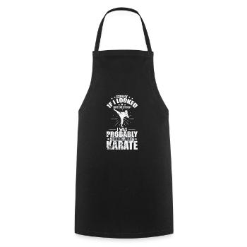 Je pensais au karaté - Tablier de cuisine - noir - Devant - AI Model Male 185 dark (185cm)