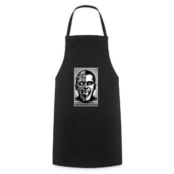 Psychological Horror psychiatric suspense - Cooking Apron - black - Front - AI Model Male 185 dark (185cm)