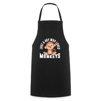 Just a boy who loves monkeys - Cooking Apron - black - Front - AI Model Male 185 dark (185cm)