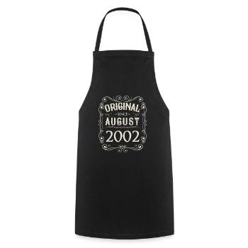 Vintage - Original depuis août 2002 Anniversaire - Tablier de cuisine - noir - Devant - AI Model Male 185 dark (185cm)