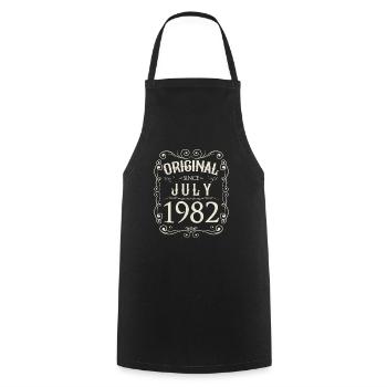Vintage - Original since Juli 1982 Geburtstag - Kochschürze - Schwarz - Vorne - AI Model Male 185 dark (185cm)