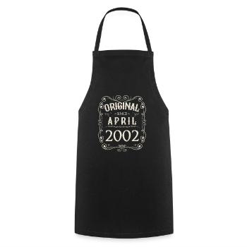 Vintage - Original depuis avril 2002 Anniversaire - Tablier de cuisine - noir - Devant - AI Model Male 185 dark (185cm)