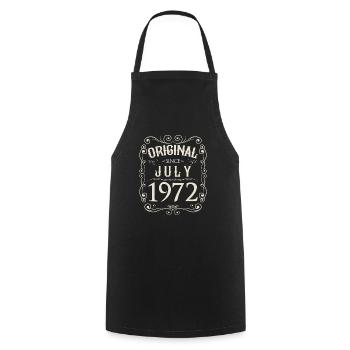 Vintage - Original since July 1972 Birthday - Cooking Apron - black - Front - AI Model Male 185 dark (185cm)
