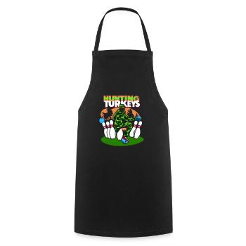 Drôle de bowling équipe bowler grève bowling club - Tablier de cuisine - noir - Devant - AI Model Male 185 dark (185cm)