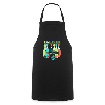Funny bowling team bowler strike bowling club - Cooking Apron - black - Front - AI Model Male 185 dark (185cm)
