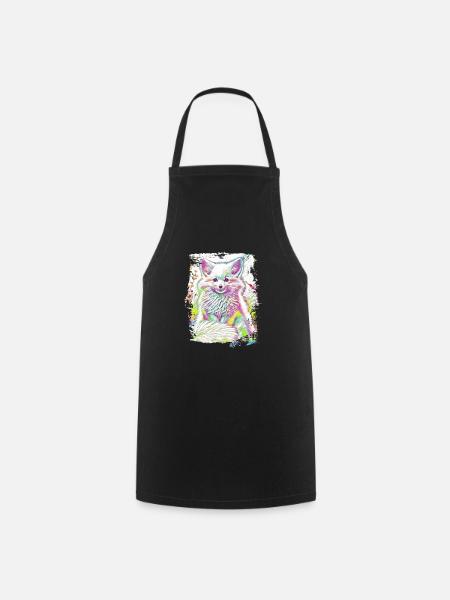 Niedliches Polarfuchs-Geschenk - Kochschürze - Schwarz