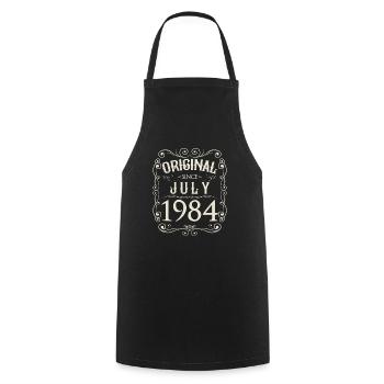 Vintage - Original since Juli 1984 Geburtstag - Kochschürze - Schwarz - Vorne - AI Model Male 185 dark (185cm)