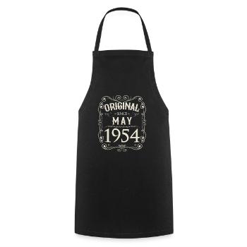 Vintage - Original since Mai 1954 Geburtstag - Kochschürze - Schwarz - Vorne - AI Model Male 185 dark (185cm)