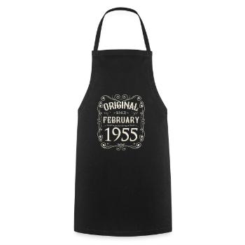 Vintage - Original depuis l'anniversaire de février 1955 - Tablier de cuisine - noir - Devant - AI Model Male 185 dark (185cm)