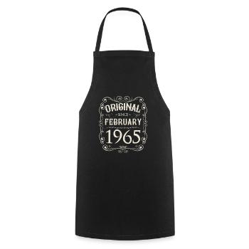 Vintage - Original depuis l'anniversaire de février 1965 - Tablier de cuisine - noir - Devant - AI Model Male 185 dark (185cm)