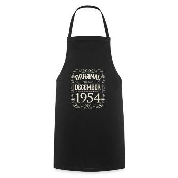 Vintage - Original depuis l'anniversaire de décembre 1954 - Tablier de cuisine - noir - Devant - AI Model Male 185 dark (185cm)