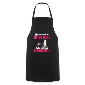 Bernedoodle Dog - Cooking Apron - black - Front - AI Model Male 185 dark (185cm)