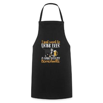 Bernedoodle Dog - Cooking Apron - black - Front - AI Model Male 185 dark (185cm)