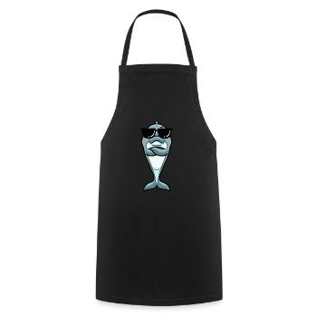 Dolphin Emoticon - Cooking Apron - black - Front - AI Model Male 185 dark (185cm)