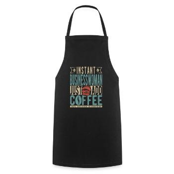 Instant-Geschäftsfrau Fügen Sie einfach Kaffee hinzu - Kochschürze - Schwarz - Vorne - AI Model Male 185 dark (185cm)