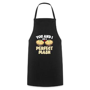 Mashed potatoes Mashed potatoes - Cooking Apron - black - Front - AI Model Male 185 dark (185cm)