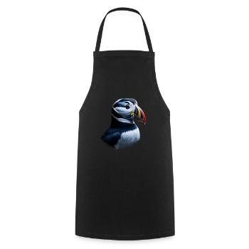 Puffin Bird Gift - Cooking Apron - black - Front - AI Model Male 185 dark (185cm)