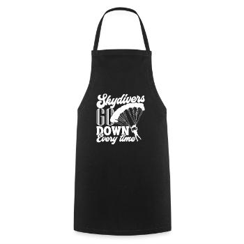 Skydiving Skydivers Go Down Every Time - Cooking Apron - black - Front - AI Model Male 185 dark (185cm)