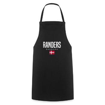 Randers, Denmark - Cooking Apron - black - Front - AI Model Male 185 dark (185cm)