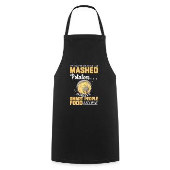 Mashed potatoes Mashed potatoes - Cooking Apron - black - Front - AI Model Male 185 dark (185cm)