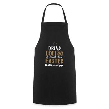 Café - Tablier de cuisine - noir - Devant - AI Model Male 185 dark (185cm)