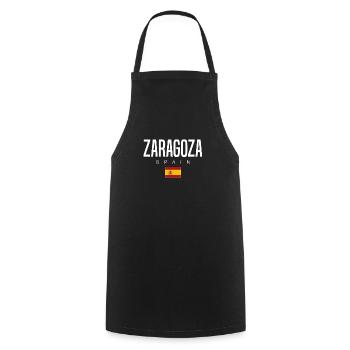 Saragosse, Espagne - Tablier de cuisine - noir - Devant - AI Model Male 185 dark (185cm)