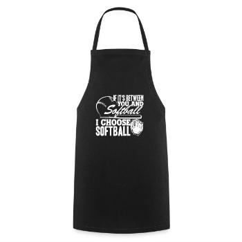 Softball I Choose Softball - Cooking Apron - black - Front - AI Model Male 185 dark (185cm)