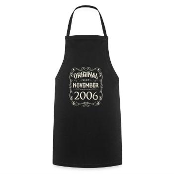 Vintage - Original since November 2006 Birthday - Cooking Apron - black - Front - AI Model Male 185 dark (185cm)