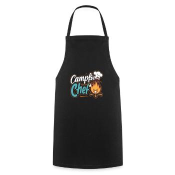 Scout Camping Randonnée en plein air autour d’un feu de camp - Tablier de cuisine - noir - Devant - AI Model Male 185 dark (185cm)