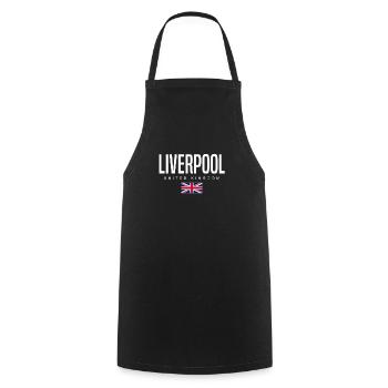 Liverpool, United Kingdom - Cooking Apron - black - Front - AI Model Male 185 dark (185cm)
