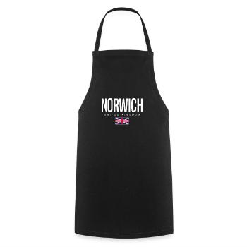 Norwich, United Kingdom - Cooking Apron - black - Front - AI Model Male 185 dark (185cm)